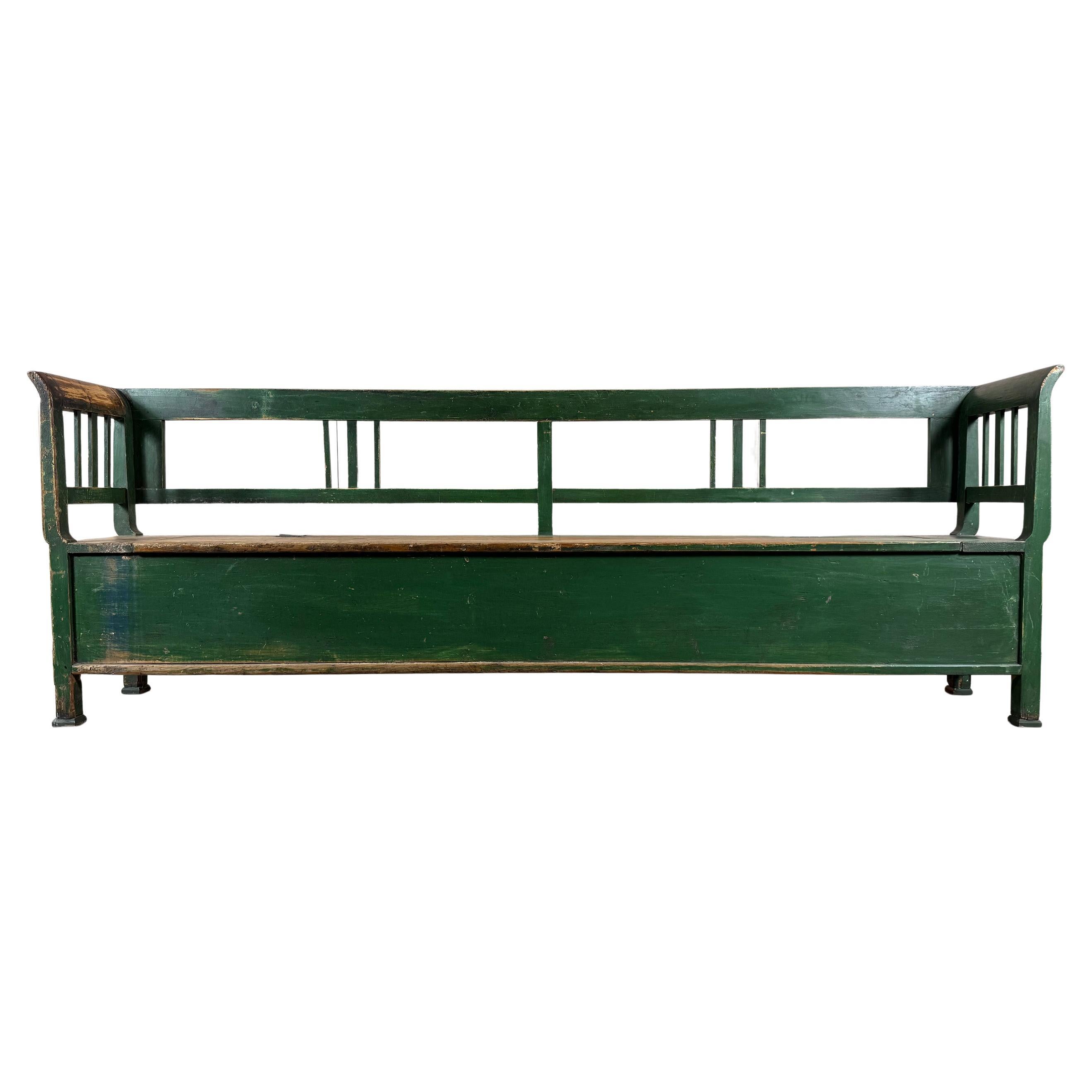 Green Hungarian Box Bench