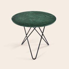Green Indio Marble and Black Steel Dining O Table by OxDenmarq