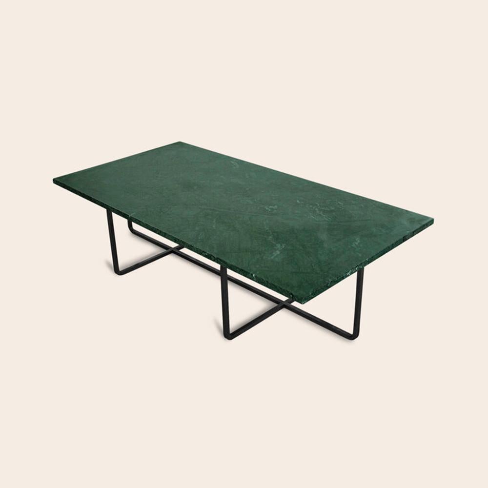 Green Indio marble and black steel large ninety table by OxDenmarq
Dimensions: D 120 x W 60 x H 40 cm
Materials: steel, green indio marble
Also available: different size, top and frame options available.

Ox Denmarq is a Danish design brand