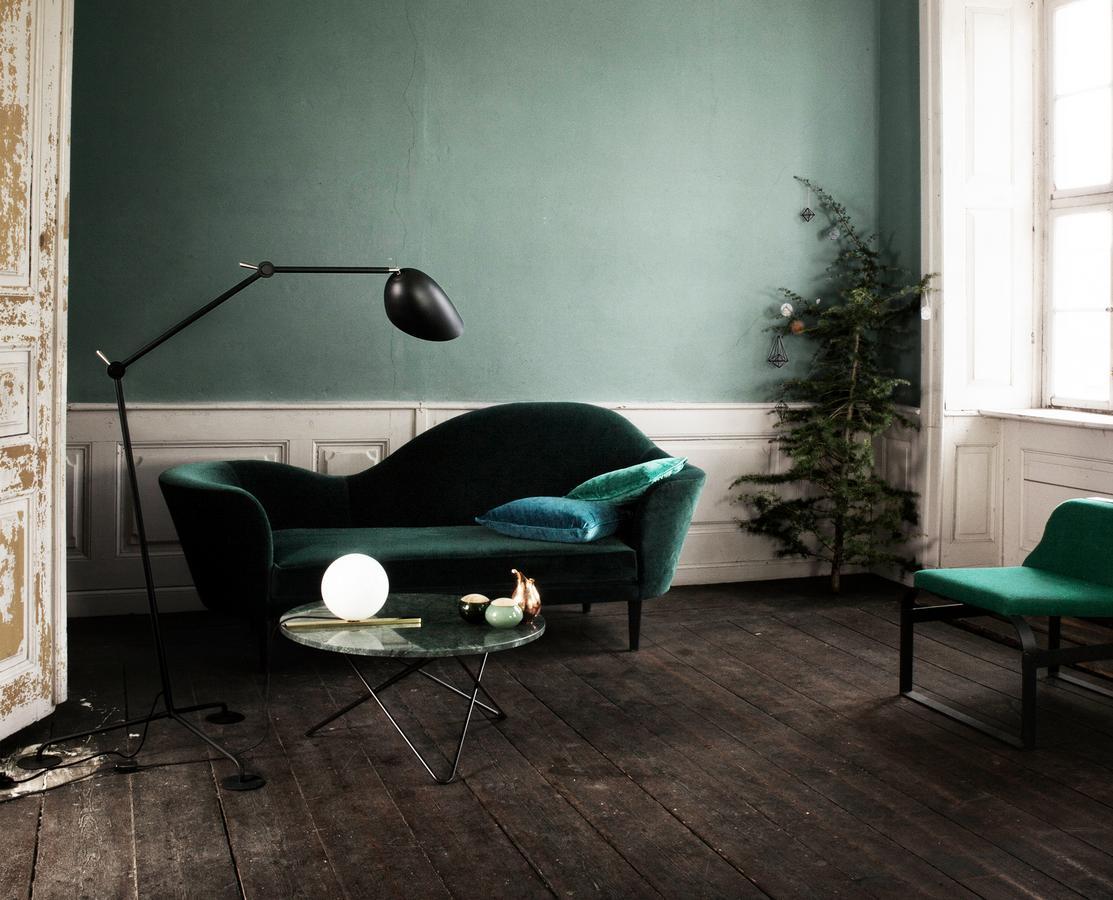 Danish Green Indio Marble and Black Steel Large O Table by OxDenmarq
