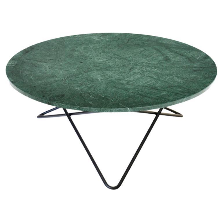 Green Indio Marble and Black Steel Large O Table by OxDenmarq