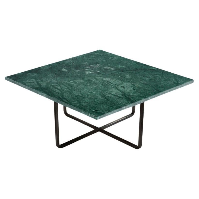 Table Ninety en marbre vert indio et acier noir de taille moyenne d'OxDenmarq en vente