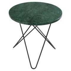 Green Indio Marble and Black Steel Mini O Table by OxDenmarq