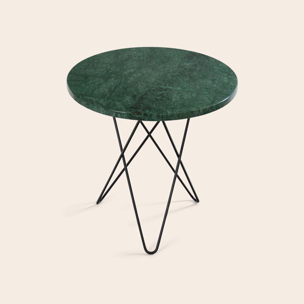 Green Indio Marble and Black Steel Tall Mini O Table by Ox Denmarq
Dimensions: D 50 x H 50 cm
Materials: Steel, Green Indio Marble
Also Available: Different top and frame options available,

OX DENMARQ is a Danish design brand aspiring to make
