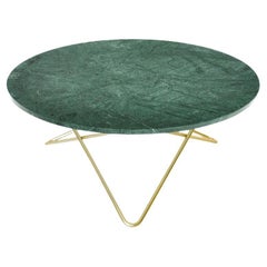 Green Indio Marble and Brass Large O Table by OxDenmarq