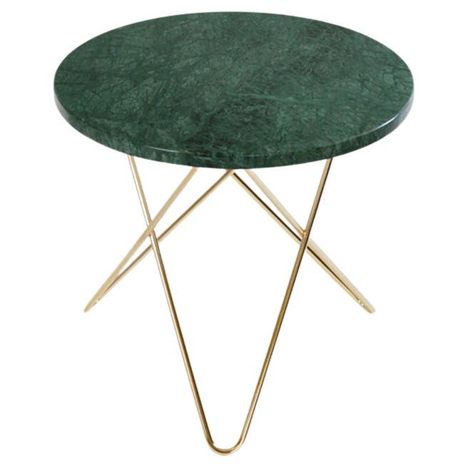 Green Indio Marble and Brass Mini O Table by OxDenmarq