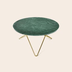 Mesa "O" de mármol y latón verde Indio by OxDenmarq
