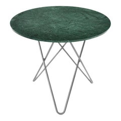Mesa O de Comedor de Mármol y Acero Indio Verde by OxDenmarq