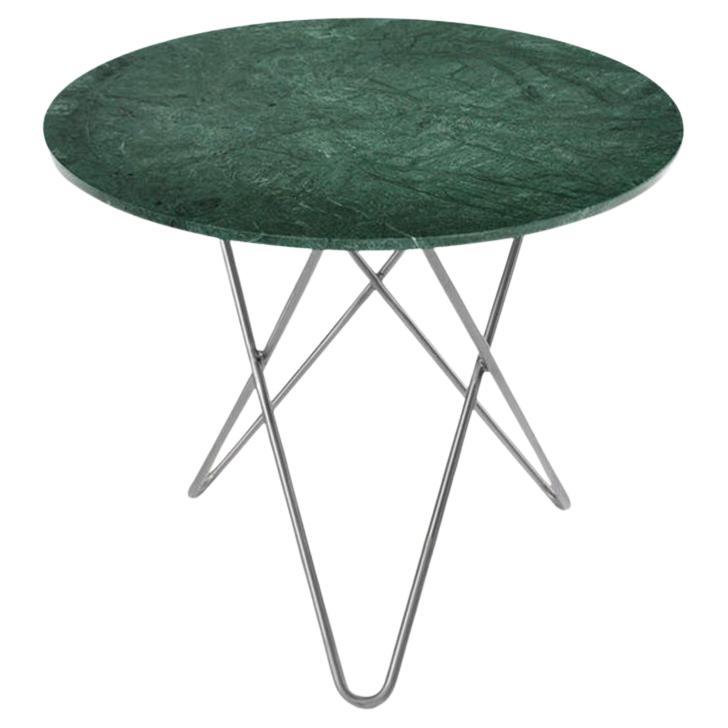 Green Indio Marble and Steel Dining O Table by OxDenmarq