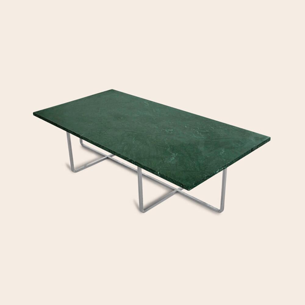 Green Indio Marble and Steel Large Ninety Table by OxDenmarq
Dimensions: D 120 x W 60 x H 40 cm
Materials: Steel, Green Indio Marble
Also Available: Different size, top and frame options available,

OX DENMARQ is a Danish design brand aspiring