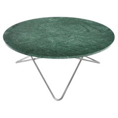 Green Indio Marble and Steel Large O Table by OxDenmarq