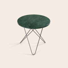 Green Indio Marble and Steel Mini O Table by OxDenmarq