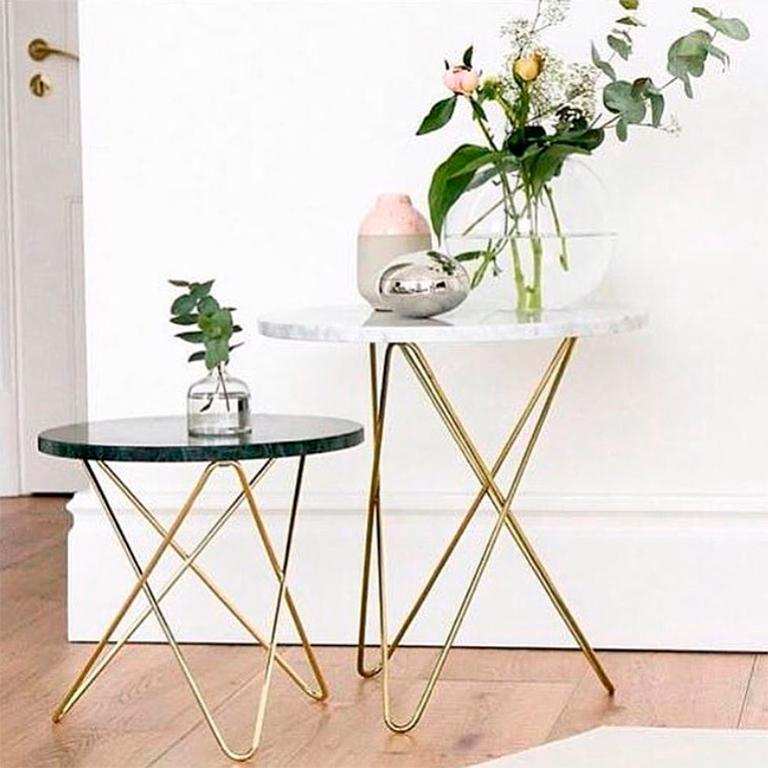 Other Green Indio Marble and Steel Mini O Table by OxDenmarq For Sale