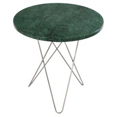 Green Indio Marble and Steel Tall Mini O Table by Oxdenmarq