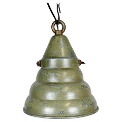 Green Industrial Aluminium Hanging Lamp, 1970s