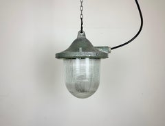 Green Industrial Bunker Light from Polam Gdansk, 1960s