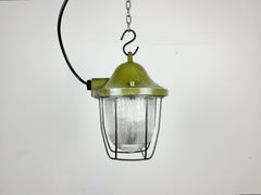 Green Industrial Bunker Light from Polam Gdansk, 1970s