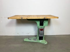Green Industrial Cast Iron Table, 1960s