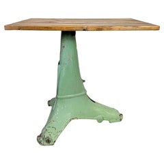 Green Industrial Cast Iron Table, 1960s