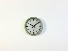 Green Industrial East German Wall Clock from GW, 1960s