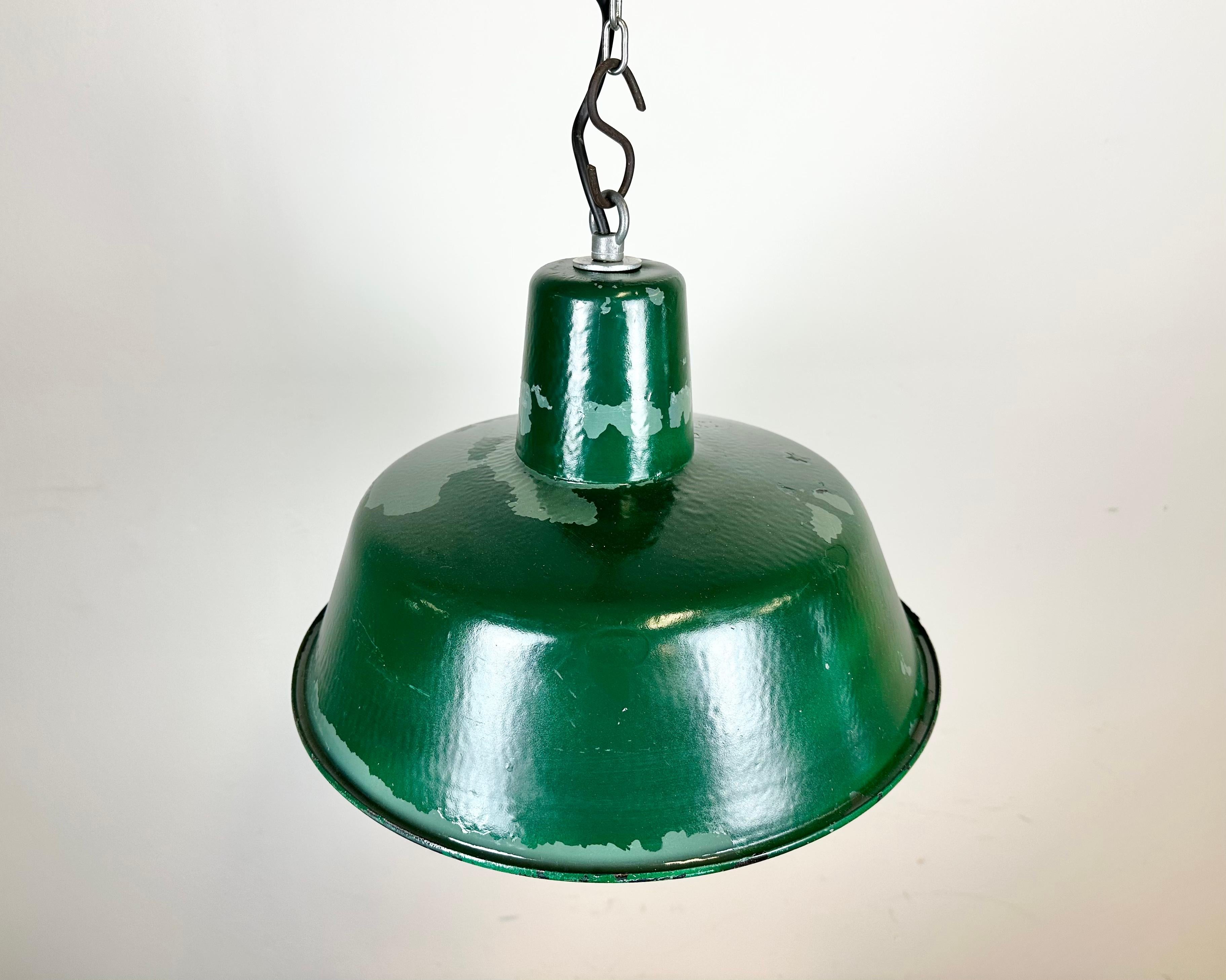 20th Century Green Industrial Factory Pendant Lamp, 1960s For Sale