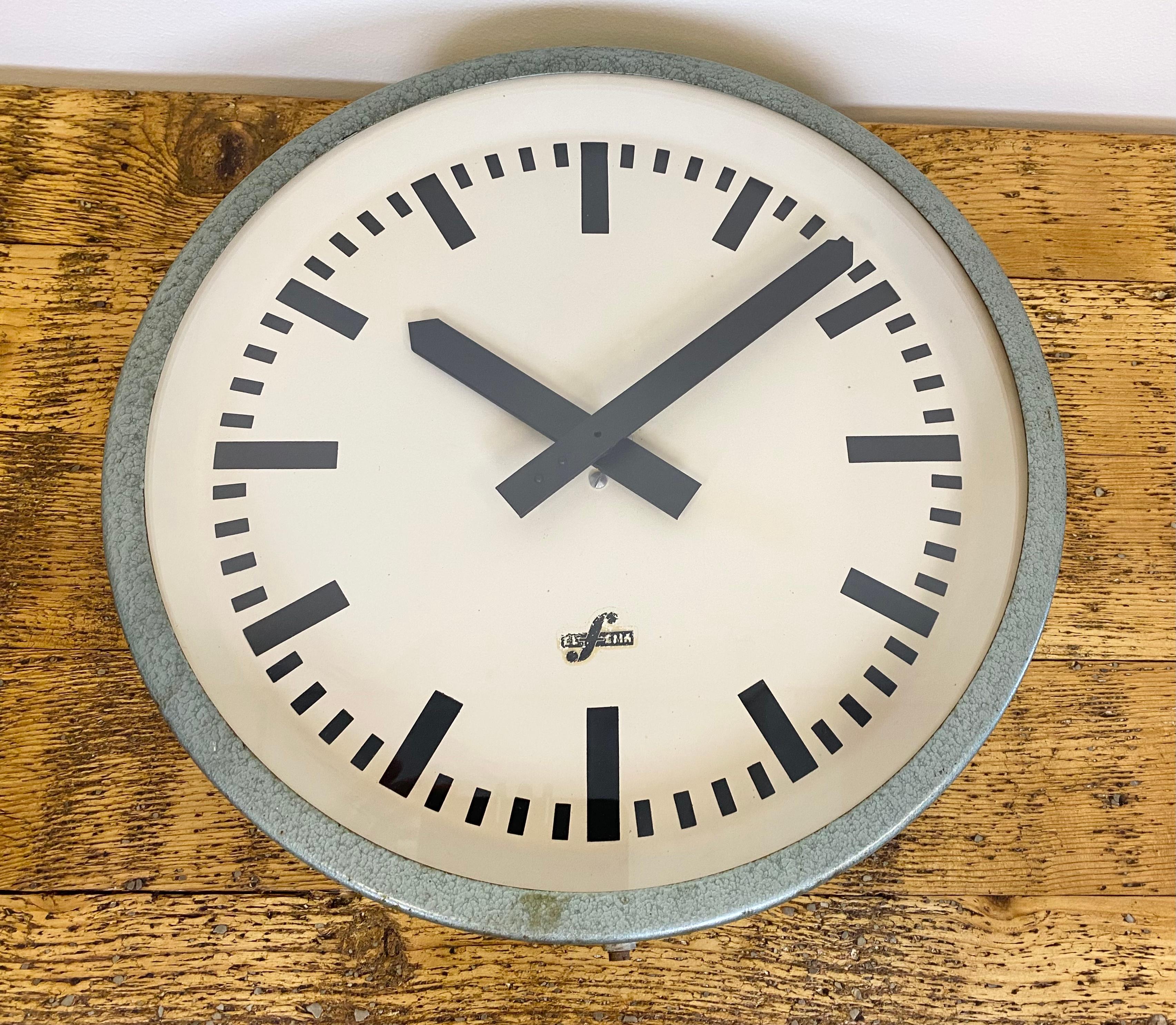 20th Century Green Industrial Factory Wall Clock from Elfema, 1960s