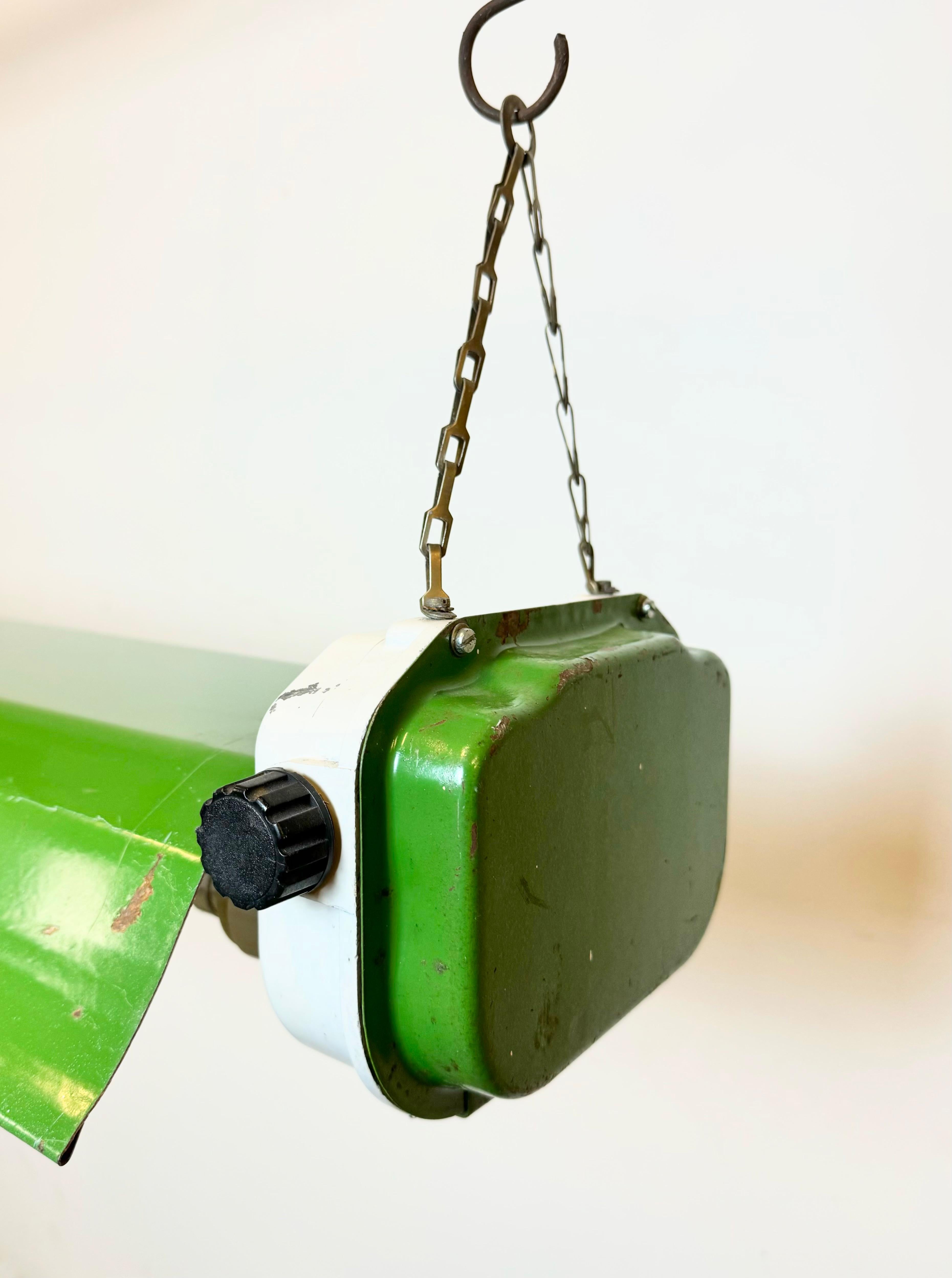 Green Industrial Hanging Tube Light , 1970s For Sale 4