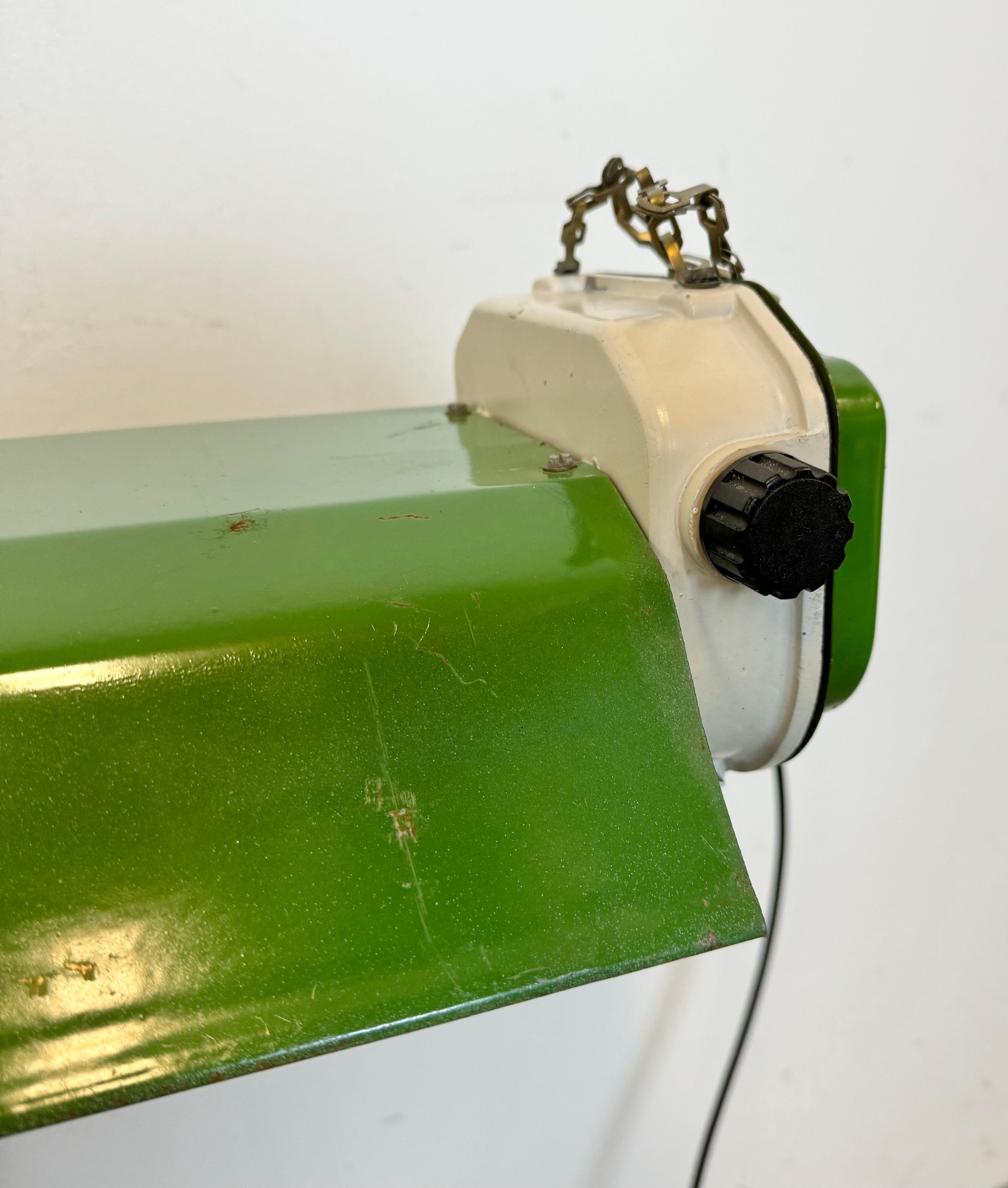 Green Industrial Hanging Tube Light , 1970s For Sale 11