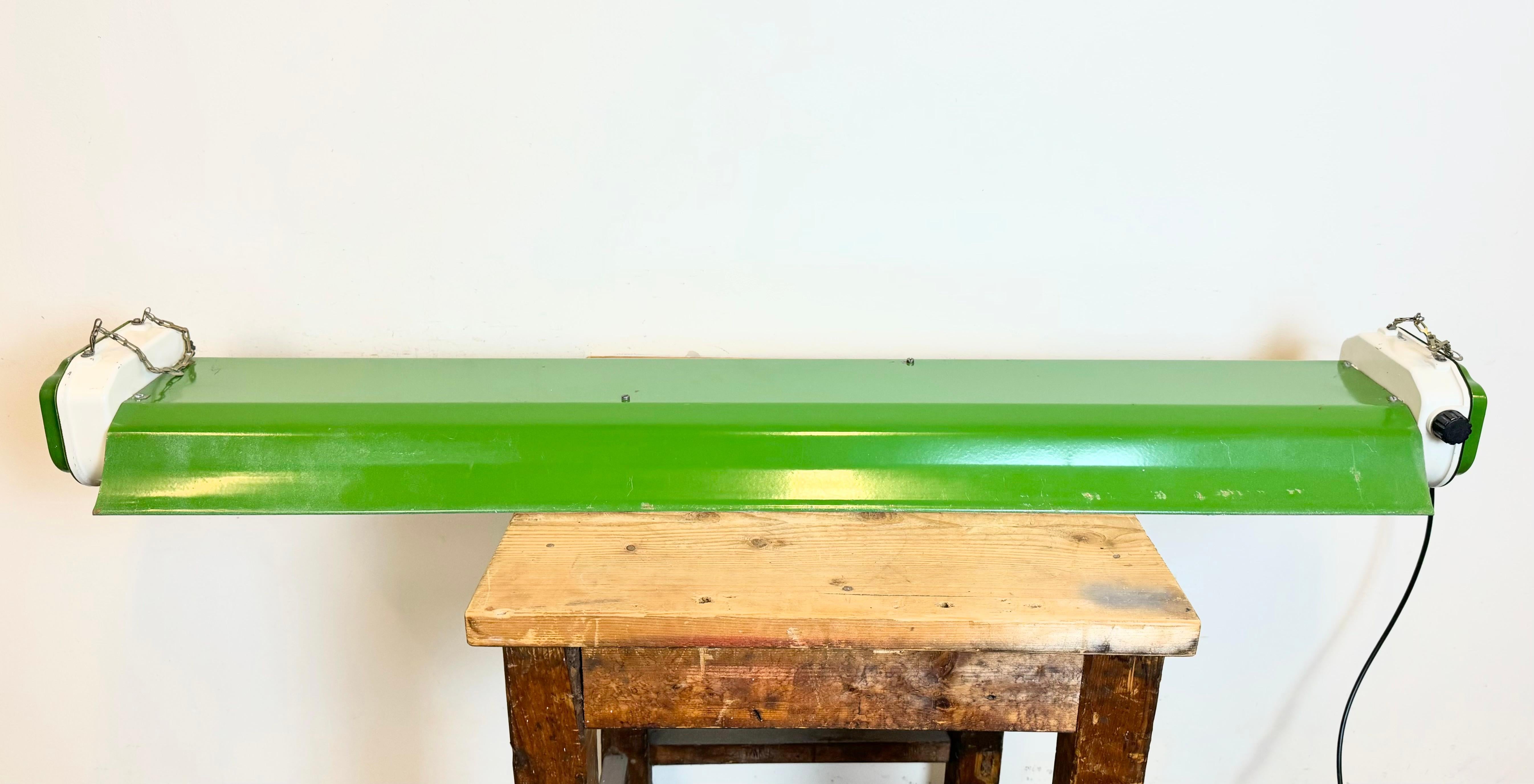 Green Industrial Hanging Tube Light , 1970s For Sale 12