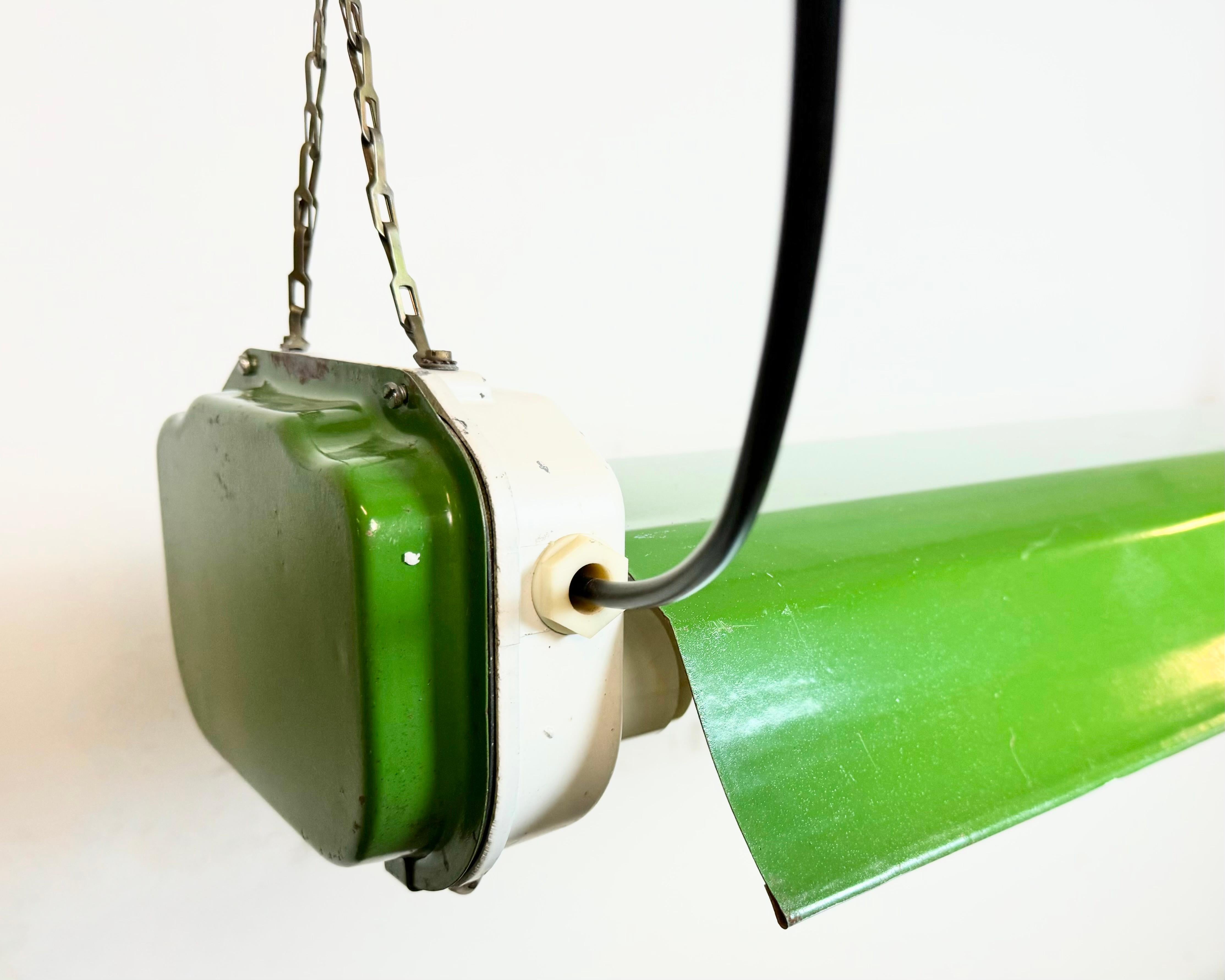 Polish Green Industrial Hanging Tube Light , 1970s For Sale