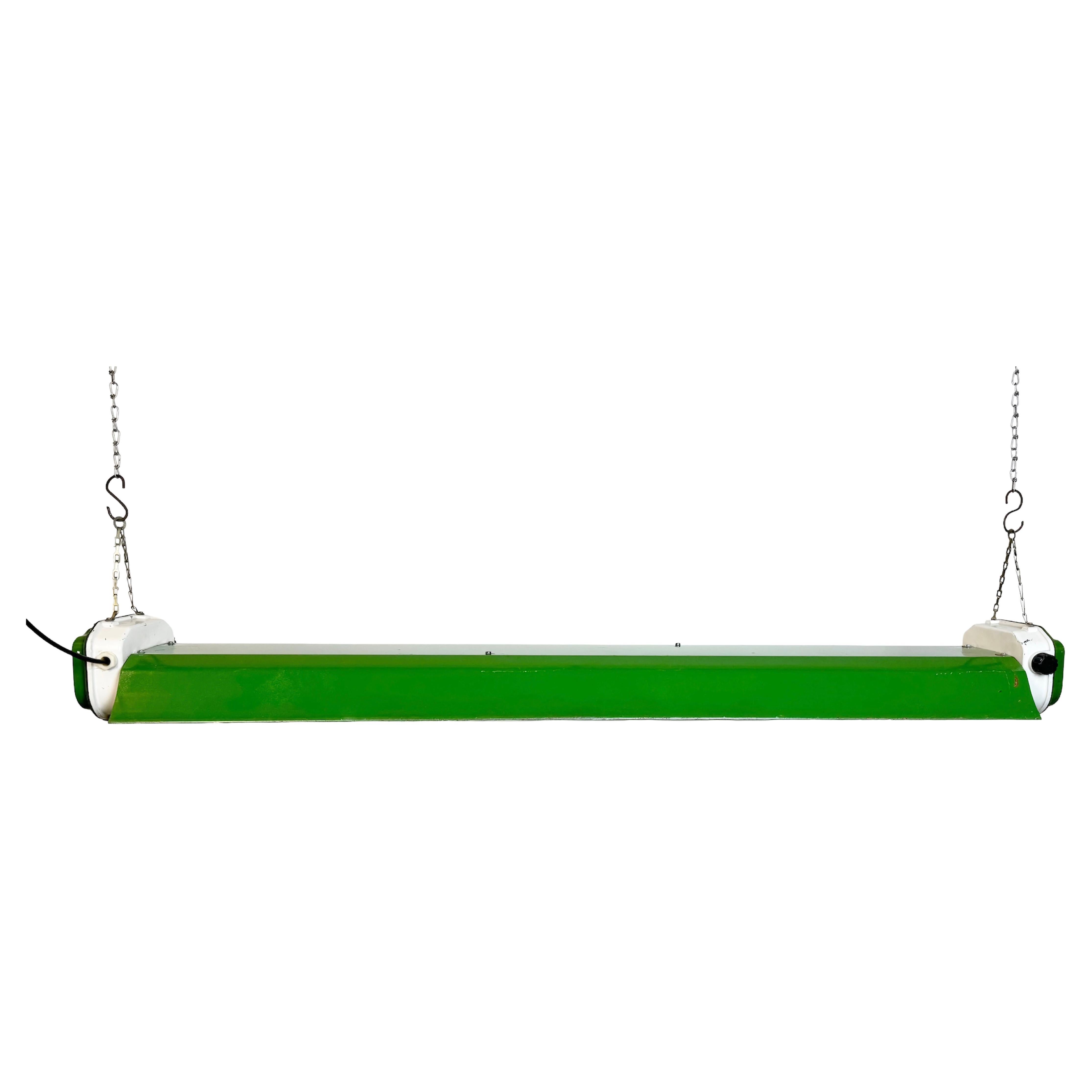 Green Industrial Hanging Tube Light , 1970s For Sale