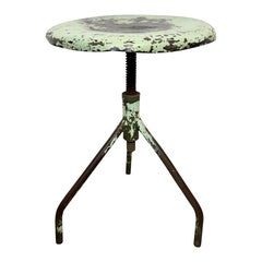 Green Industrial Iron Workshop Swivel Stool, 1960s