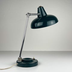 Green Industrial metal desk lamp Italy, 1960s