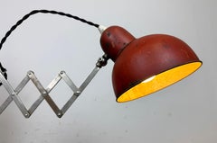 Green Industrial Scissor Wall Lamp from Elektroinstala, 1960s