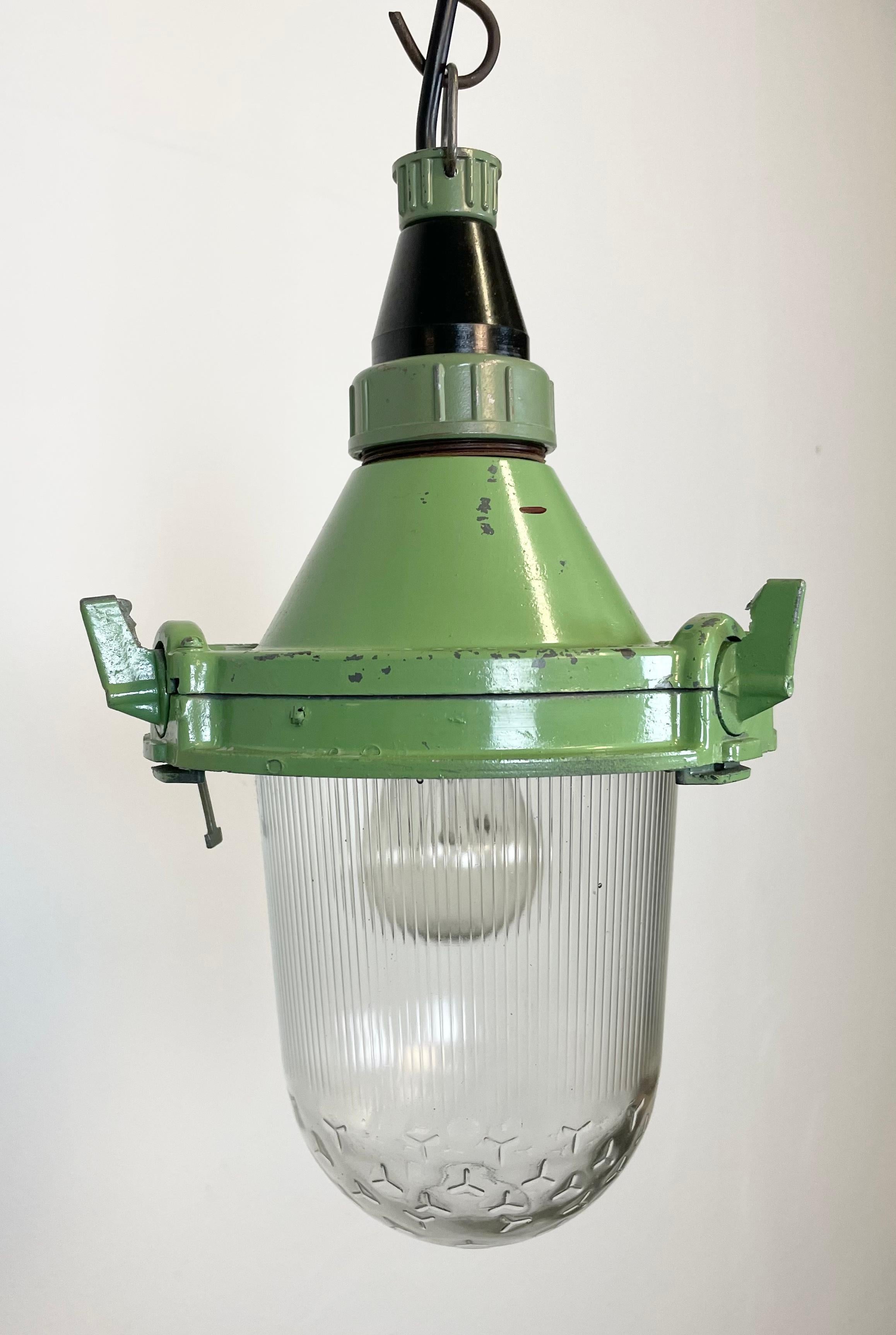 Green Industrial Soviet Pendant Lamp, 1960s 3