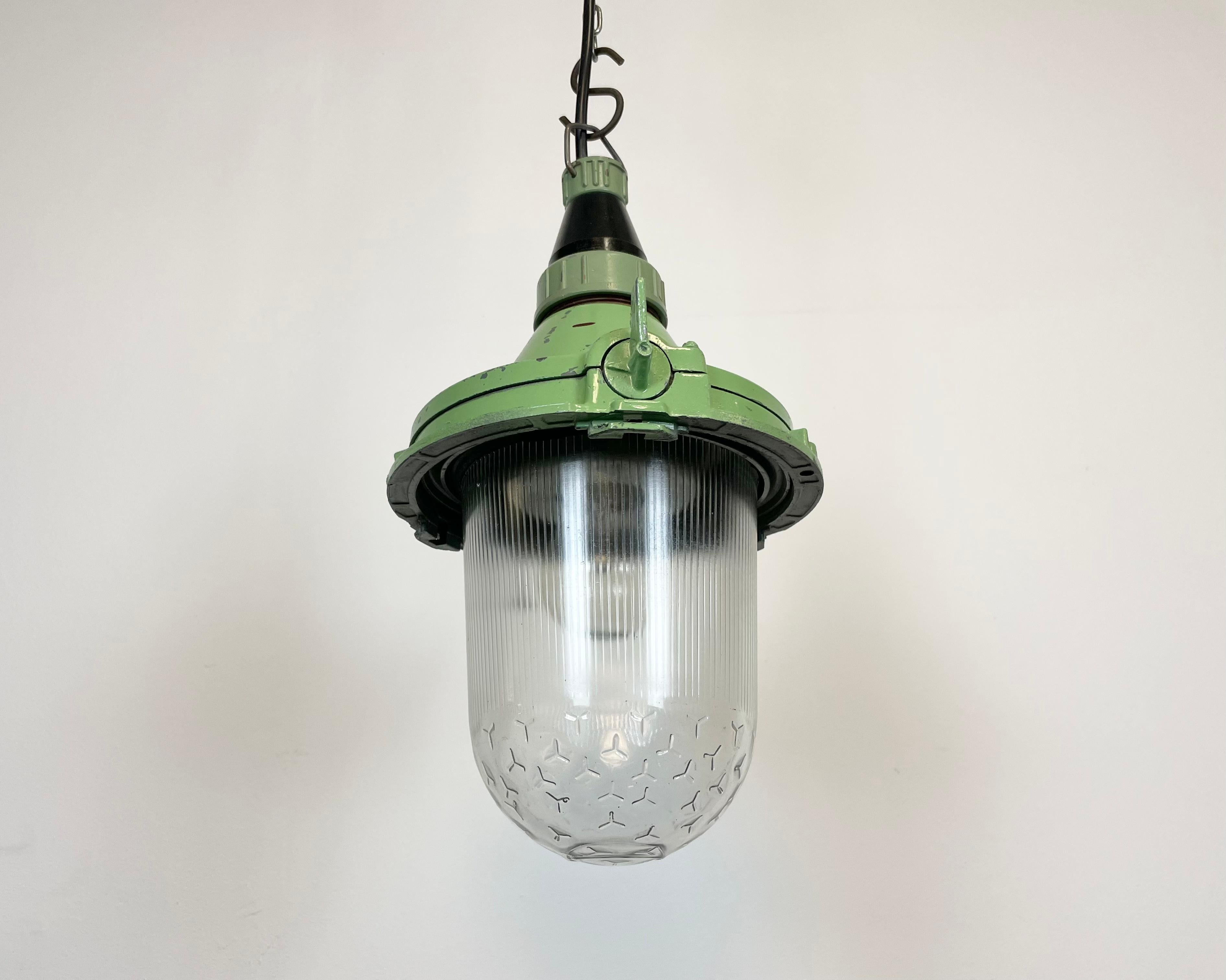 Green Industrial Soviet Pendant Lamp, 1960s 2
