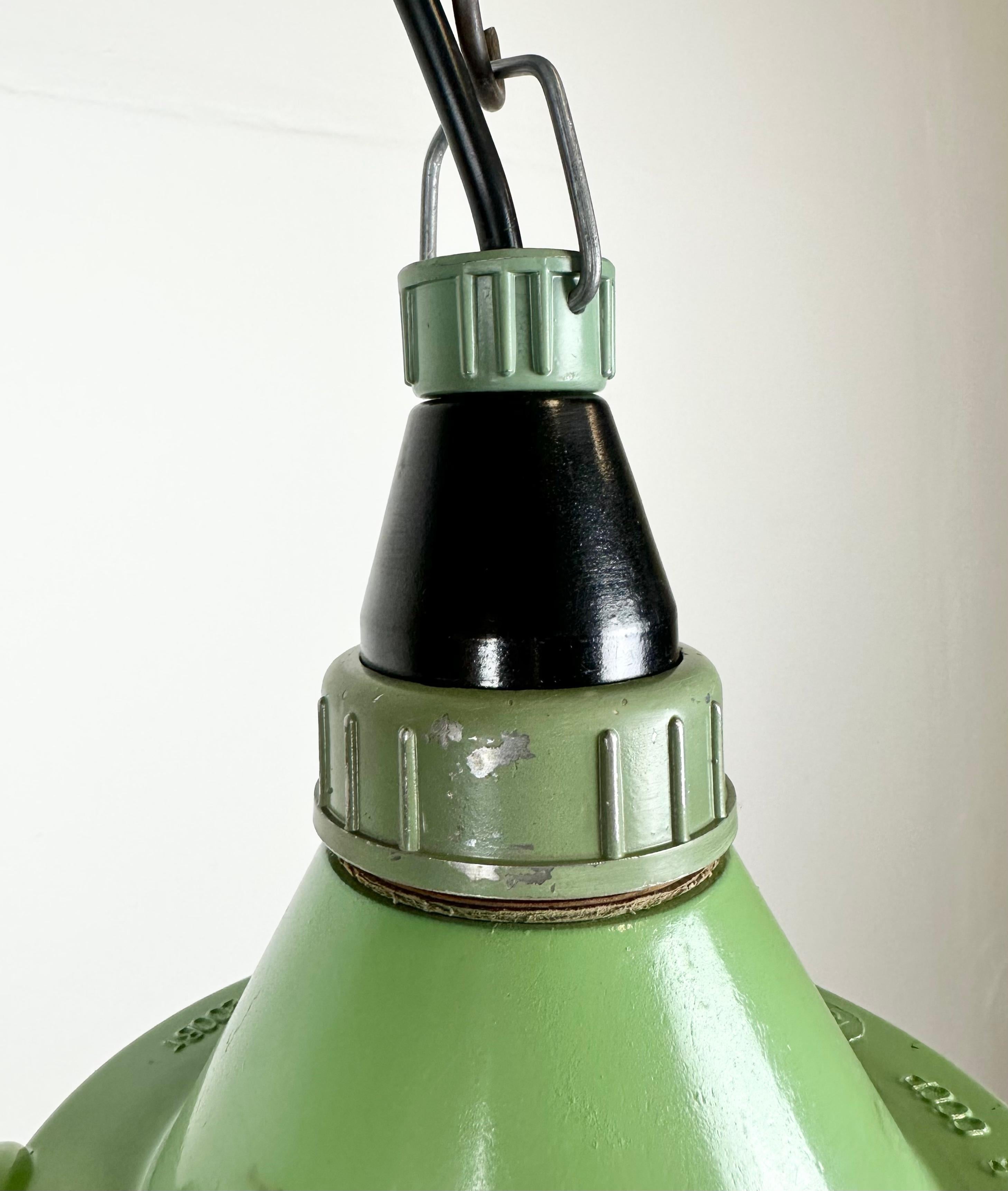20th Century Green Industrial Soviet Pendant Light, 1960s For Sale