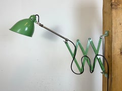 Green Industrial Swedish Scissor Wall Lamp, 1960s