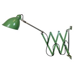 Green Industrial Swedish Scissor Wall Lamp, 1960s