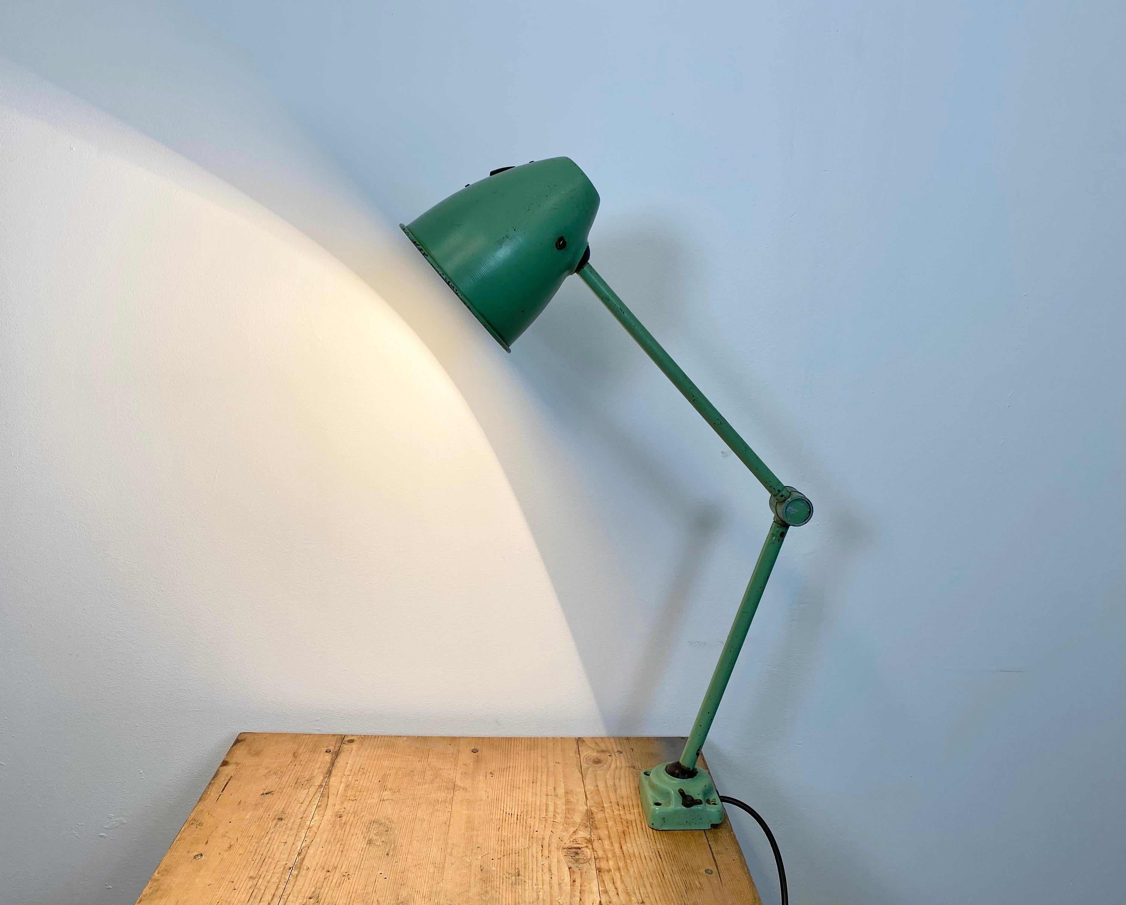 Green Industrial Table Lamp, 1960s 6