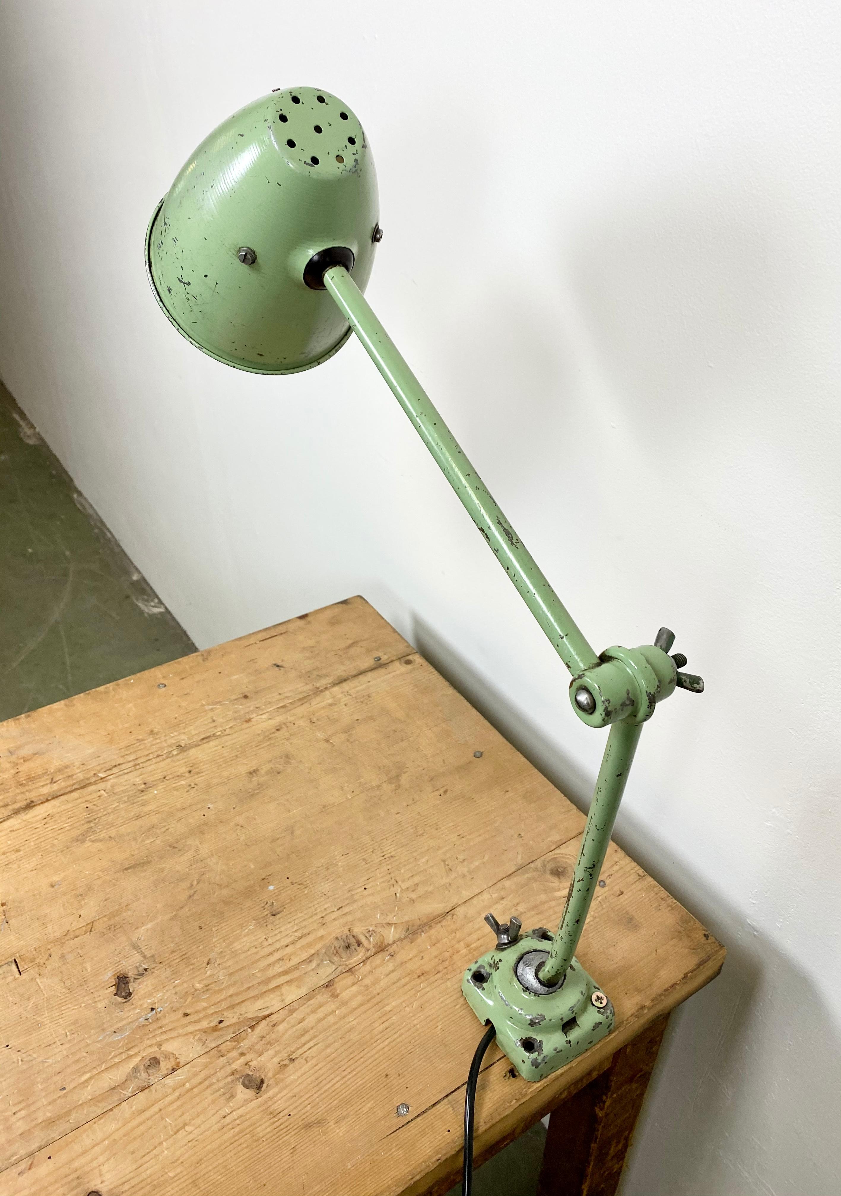 Iron Green Industrial Table Lamp, 1960s