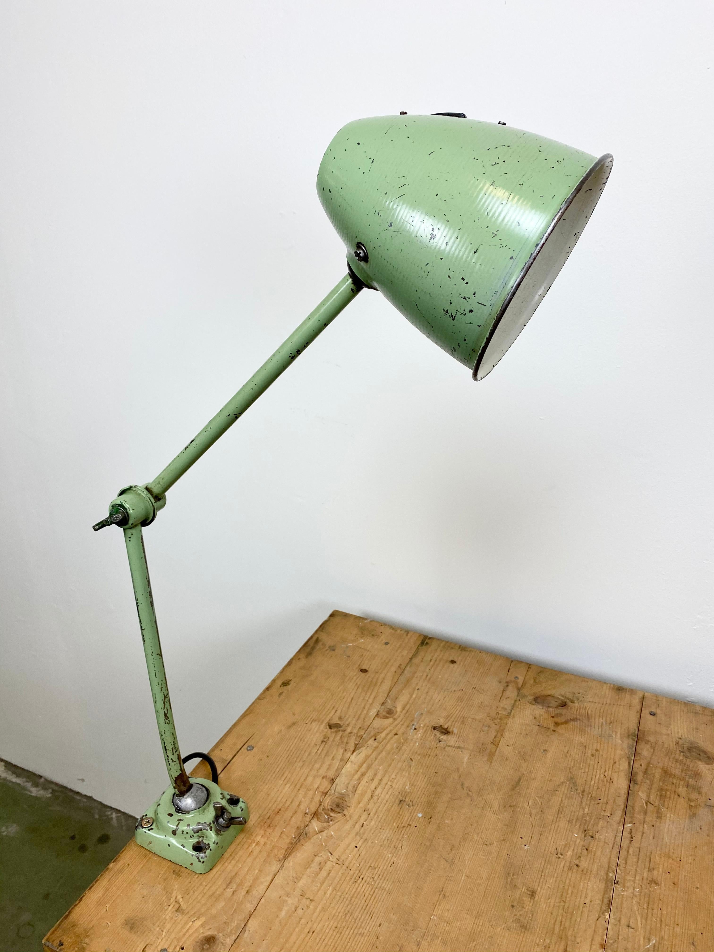 Green Industrial Table Lamp, 1960s 1