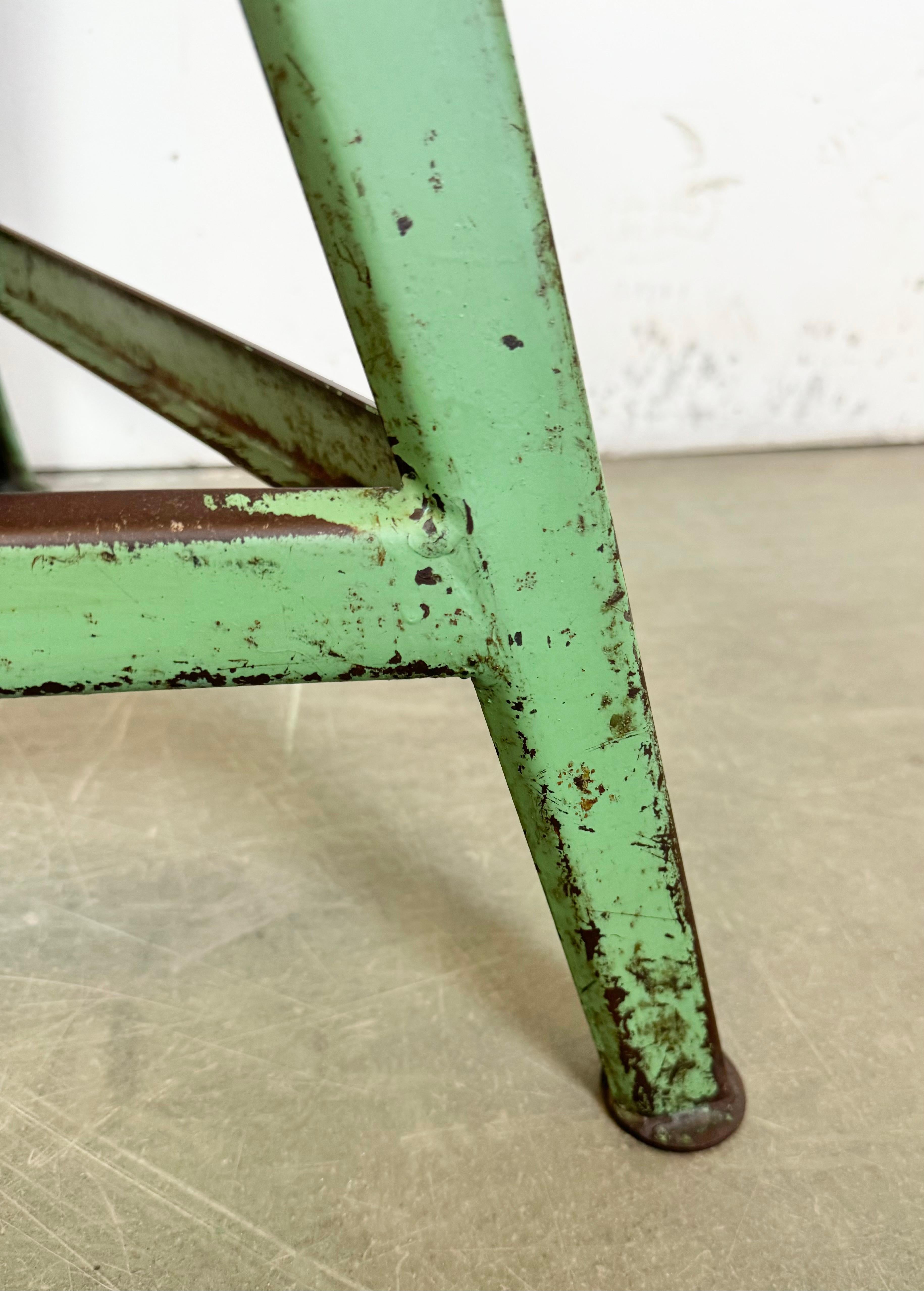 Green Industrial Workshop Stool, 1960s For Sale 8