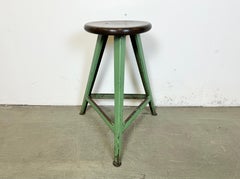 Grüner industrieller Werkstatthocker, 1960er-Jahre