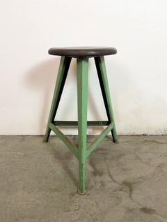 Green Industrial Workshop Stool, 1960s