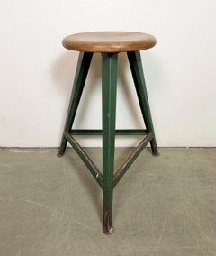 Green Industrial Workshop Stool, 1960s