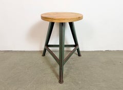 Grüner industrieller Werkstatthocker, 1960er-Jahre