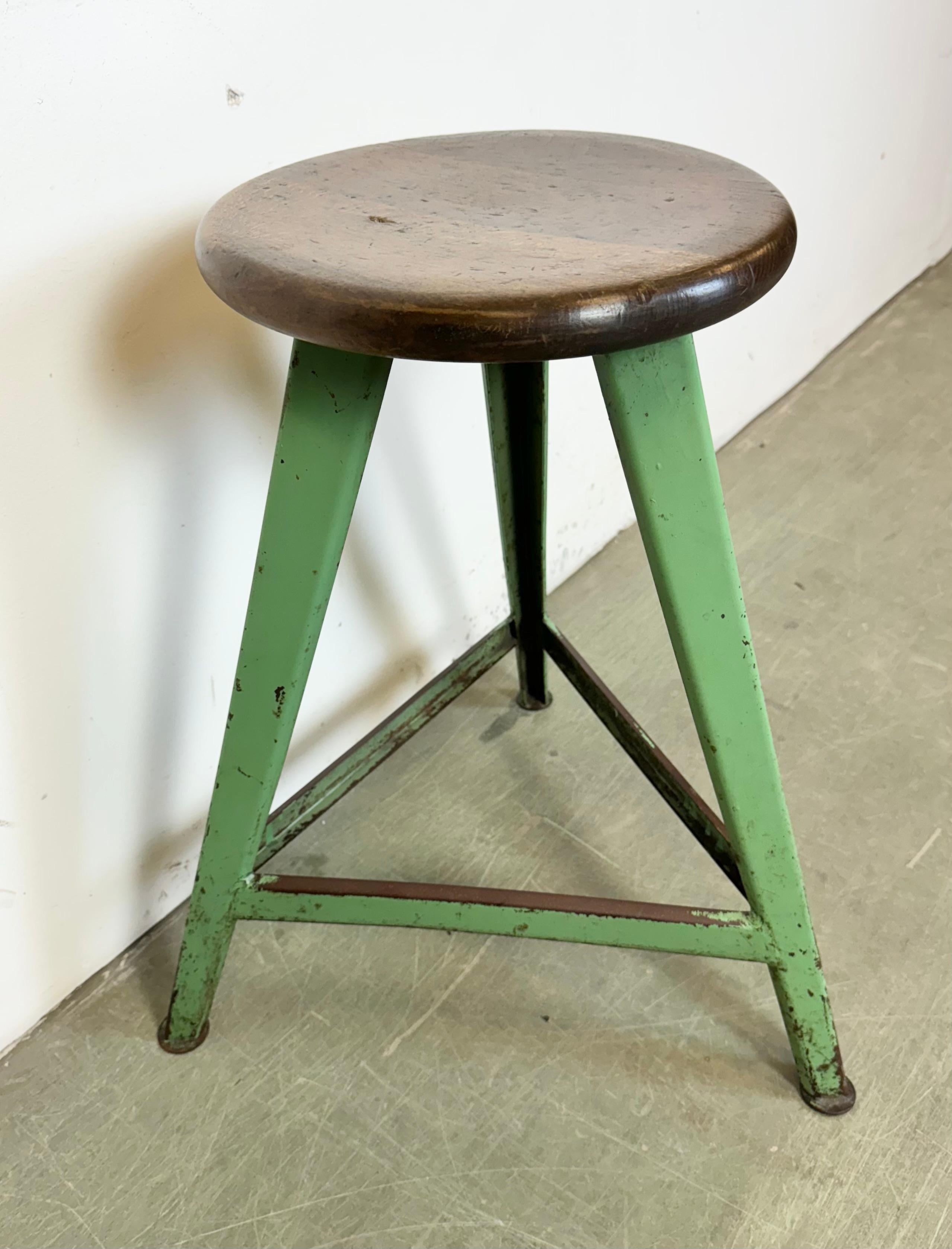 Green Industrial Workshop Stool, 1960s For Sale 2