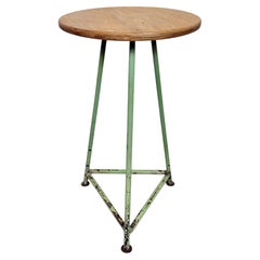 Tabouret d'atelier industriel vert, années 1960