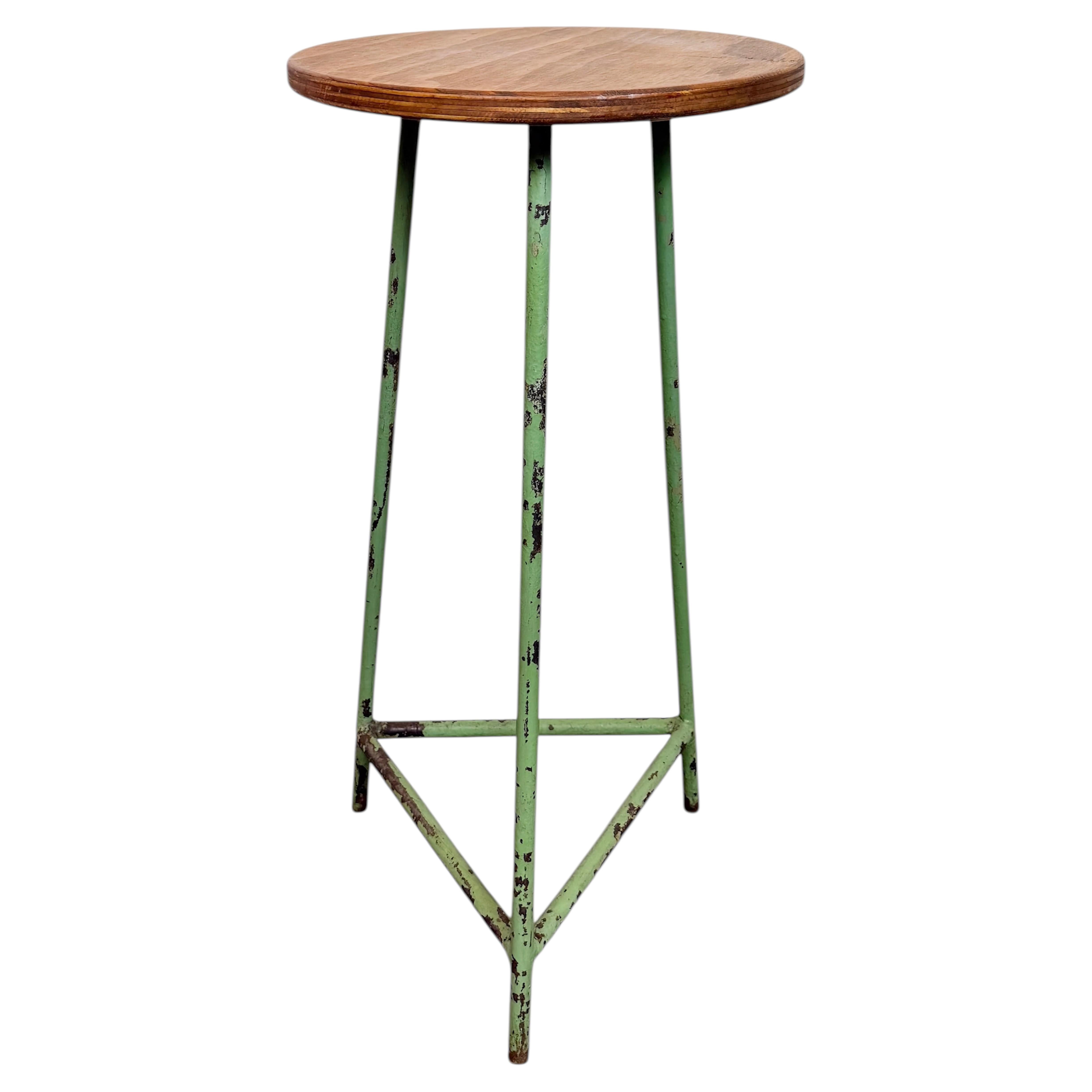 Green Industrial Workshop Stool, 1960s For Sale
